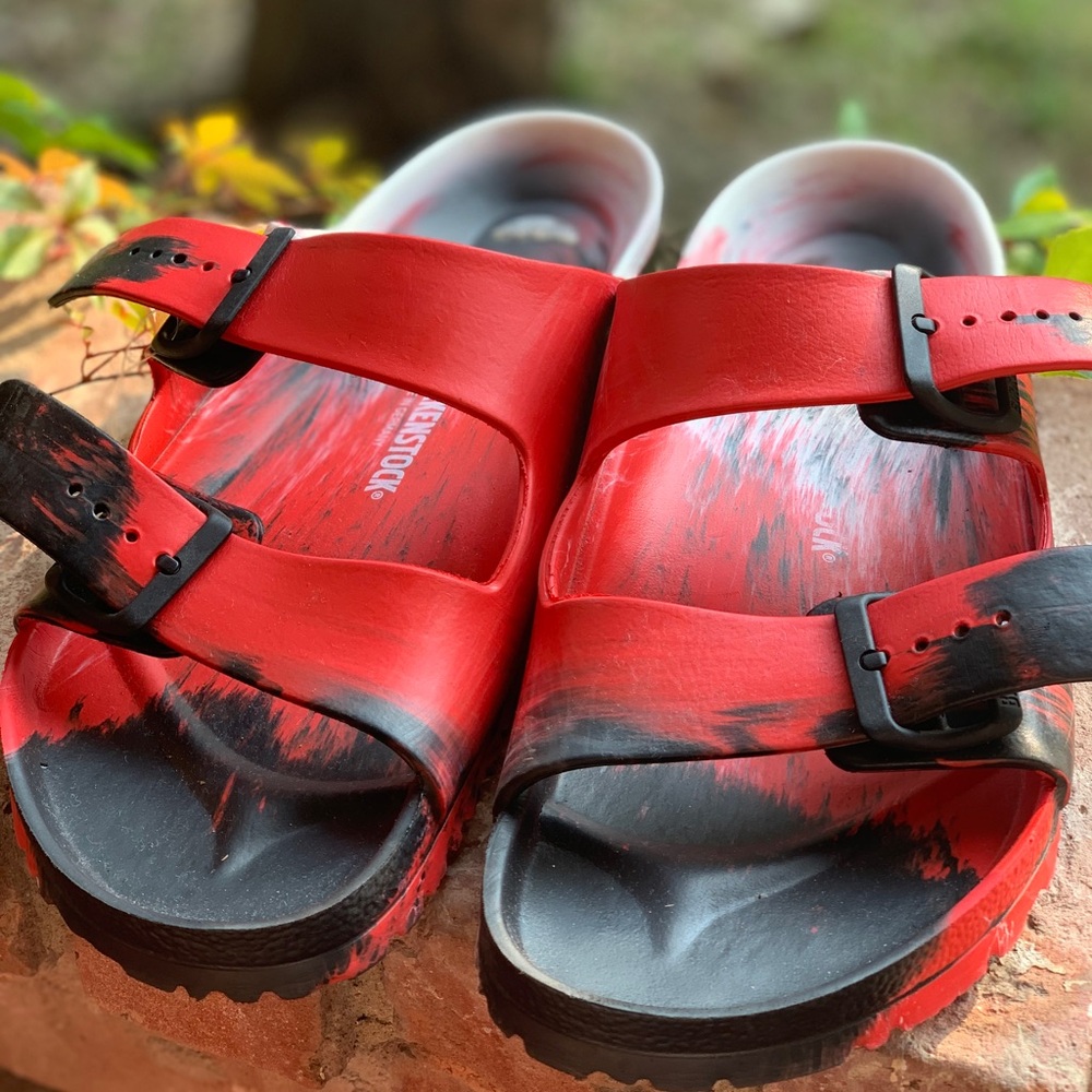 Birkenstock Red and Black Men's Sandals